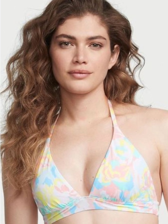 Victoria's Secret Other - NWT Victoria’s Secret Floral Camo Pastel Push-up Padded Bikini Halter Top Size M